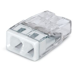 Borne WAGO 2273 - 2 x 0,5 à 2,5mm² Transp. / Blanc x100