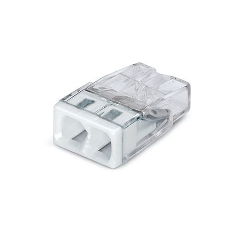 Borne WAGO 2273 - 2 x 0,5 à 2,5mm² Transp. / Blanc x100