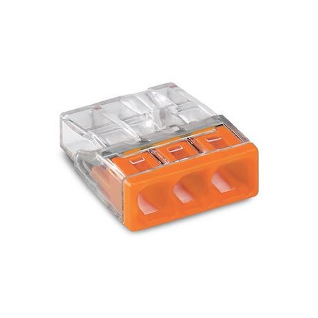Wago Contact - Borne WAGO 2273 - 3 x 0,5 à 2,5mm² Transp. / Orange - 2273-203 X100