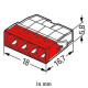 Wago Contact - Borne WAGO 2273 - 4 x 0,5 à 2,5mm² Transp. / Rouge - 2273-204