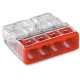 Wago Contact - Borne WAGO 2273 - 4 x 0,5 à 2,5mm² Transp. / Rouge - 2273-204