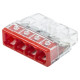 Wago Contact - Borne WAGO 2273 - 4 x 0,5 à 2,5mm² Transp. / Rouge - 2273-204