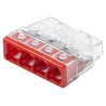 Wago Contact - Borne WAGO 2273 - 4 x 0,5 à 2,5mm² Transp. / Rouge - 2273-204