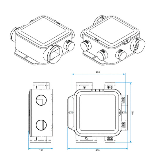 Kit VMC simple flux EasyHOME Auto COMPACT + 3 grilles de ventilation BIP 11026035