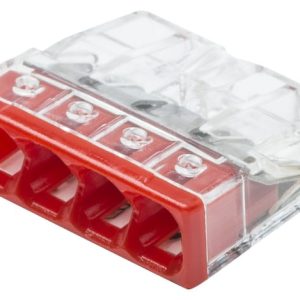 Wago Contact - Borne WAGO 2273 - 4 x 0,5 à 2,5mm² Transp. / Rouge - 2273-204
