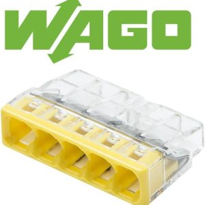 Wago Contact - Borne WAGO 2273 - 5 x 0,5 à 2,5mm² Transp. / Jaune - 2273-205